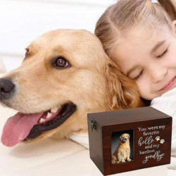 Urne pour animaux de compagnie en bois chien chat boîte de rangement Photo cinéraire cercueil Memorial Box [...]