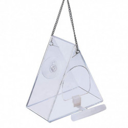 Triangular Pet Feeder Suction Cup Mounted Food Container Transparent Triangular Pet Feeder Suction Cup Mounted Food Container Transparent