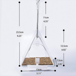 Triangular Pet Feeder Suction Cup Mounted Food Container Transparent Triangular Pet Feeder Suction Cup Mounted Food Container Transparent