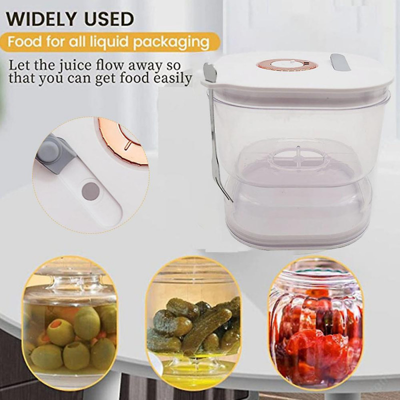 Kitchen Refigerator Pickle Jars Dustproof Wet and Dry Separating Pickles Tank for Indoors