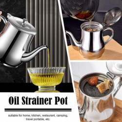 Filtre à huile Pot Fine Mesh Lid Food Container Séparateur d’huile Graisse Stockage Boîte Filtre à huile Pot Fine Mesh Lid Food Container Séparateur d’huile Graisse Stockage Boîte