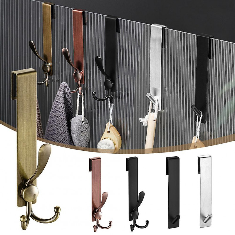 Punch-Free Glass Partition Door Long Hooks Rust-proof Moisture-proof Hook for Home Use