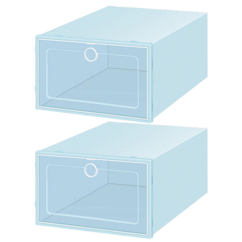 2Pcs Shoes Organizer Drawer Type Large Capacity Plastic Storage Cabinet Container for Cloakroom