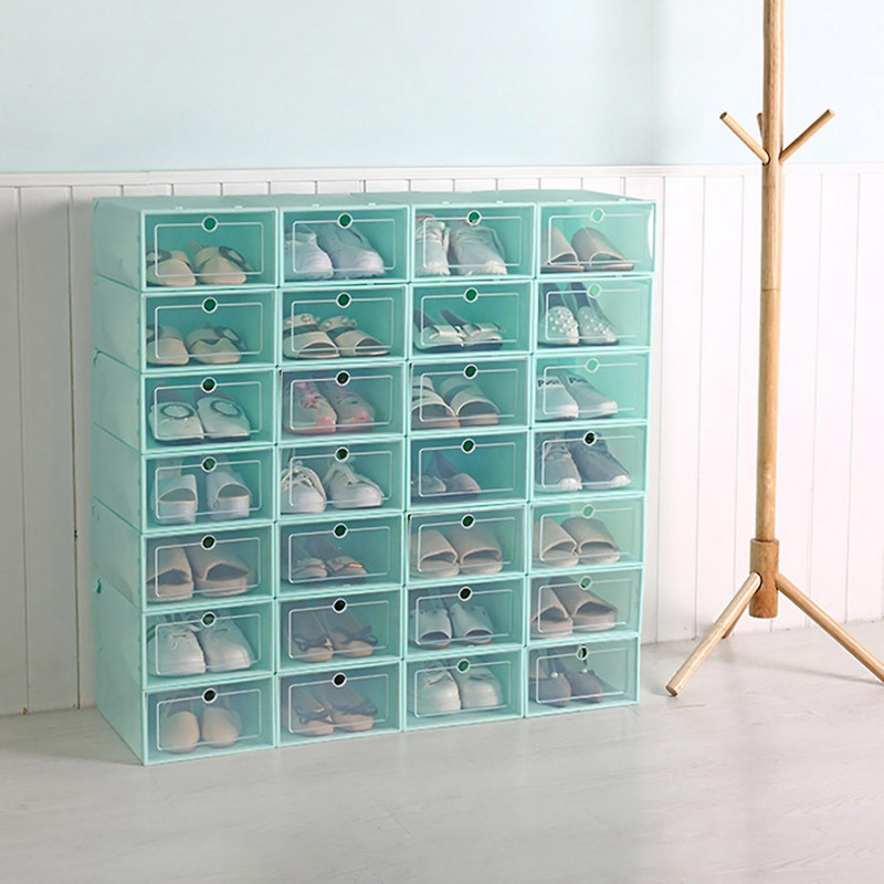 2Pcs Shoes Organizer Drawer Type Large Capacity Plastic Storage Cabinet Container for Cloakroom