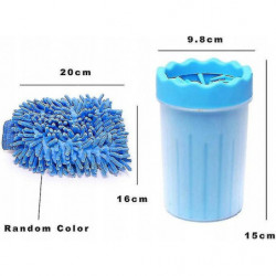 Dog Paw Cleaner, Pet Paw Cleaner With Towel, Pet Cleaning Brush - Blue Large