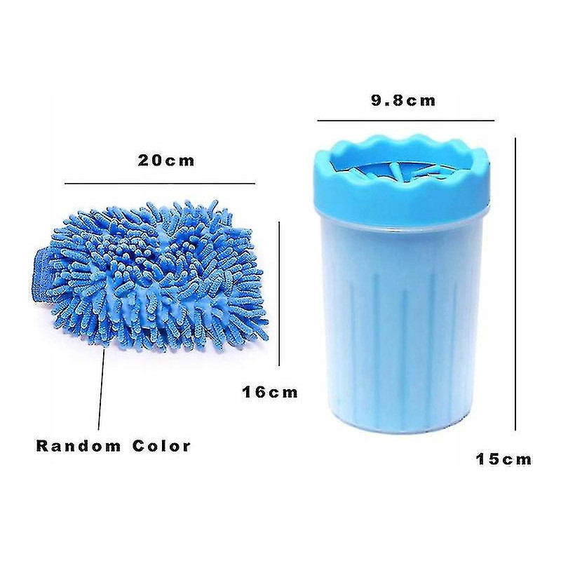 Dog Paw Cleaner, Pet Paw Cleaner With Towel, Pet Cleaning Brush - Blue Large