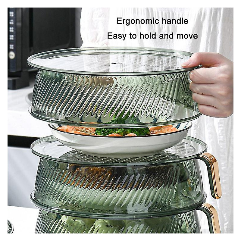 Kitchen Dust-proof Fresh-keeping Fruit and Vegetable Food Storage Box-Four Layers (White)