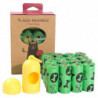16 Rolls Bones Pattern Biodegradable HDPE+EPI / D2W Pet Dog Poop Waste Bags with Dispenser - Green