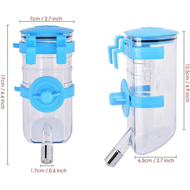 Rabbit Water Bottle No Drip 350ml/12oz Dog Crate Water Dispenser Hanging Pet Cage Water Bottles
