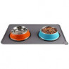 Silicon Floor Cat Dog Pet Feeding Bowl Mat Antidérapant Imperméable Essuyable Facile à nettoyer (noir)