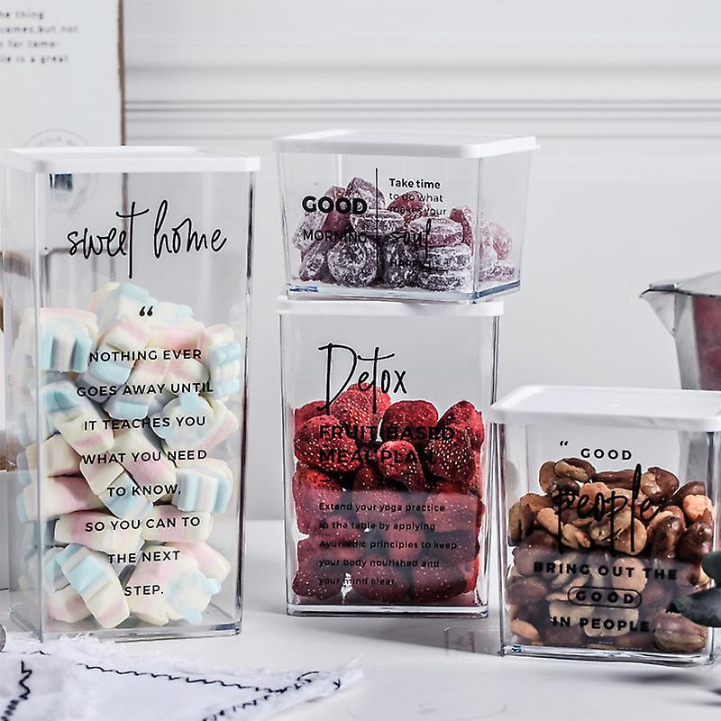 Storage Box With Lid Plastic Transparent Fresh-keeping Airtight Box Storage Jar For Snack Nuts