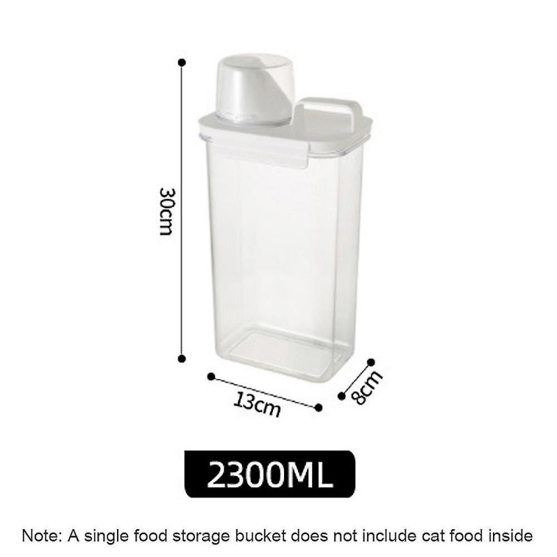 Pet Food Container, Cat Food Container With Seal Buckles Clear Plastic Airtight Style3