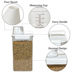 Pet Food Container, Cat Food Container With Seal Buckles Clear Plastic Airtight Style3 Pet Food Container, Cat Food Container With Seal Buckles Clear Plastic Airtight Style3