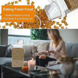 Pet Food Container, Cat Food Container With Seal Buckles Clear Plastic Airtight Style3 Pet Food Container, Cat Food Container With Seal Buckles Clear Plastic Airtight Style3