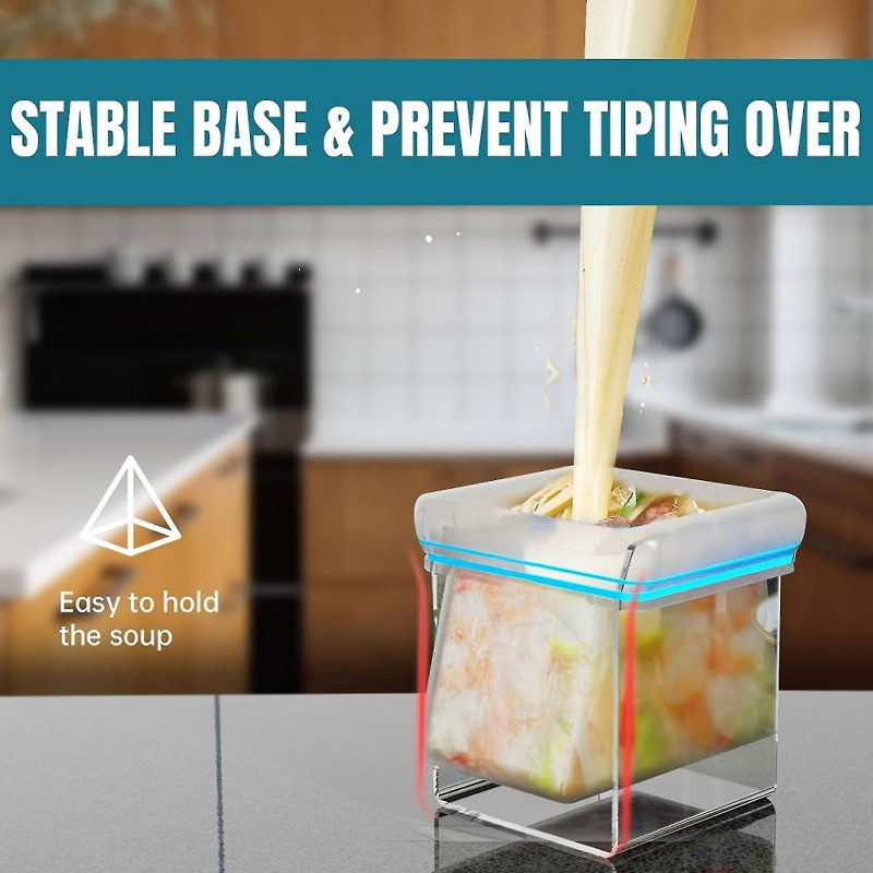 Zip lock Bag Holder, Universal Baggie Holder Rack Acrylic Food Storage Bag Holders, Make Filling Easy and No Food Spills