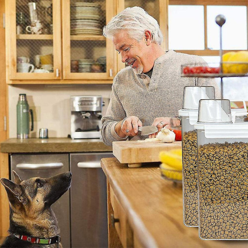 Pet Food Container, Cat Food Container With Seal Buckles Clear Plastic Airtight Style3