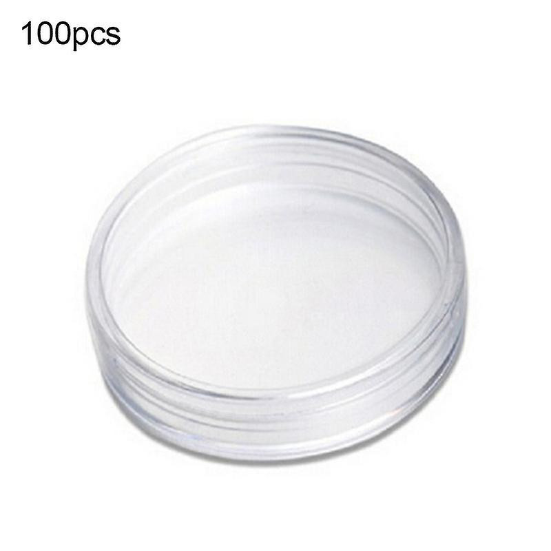 100pcs 25mm Mini Round Transparent Collection Coin Capsule Storage Box Container - Jxlgv
