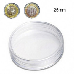 100pcs 25mm Mini Round Transparent Collection Coin Capsule Storage Box Container - Jxlgv 100pcs 25mm Mini Round Transparent Collection Coin Capsule Storage Box Container - Jxlgv