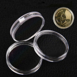100pcs 25mm Mini Round Transparent Collection Coin Capsule Storage Box Container - Jxlgv 100pcs 25mm Mini Round Transparent Collection Coin Capsule Storage Box Container - Jxlgv