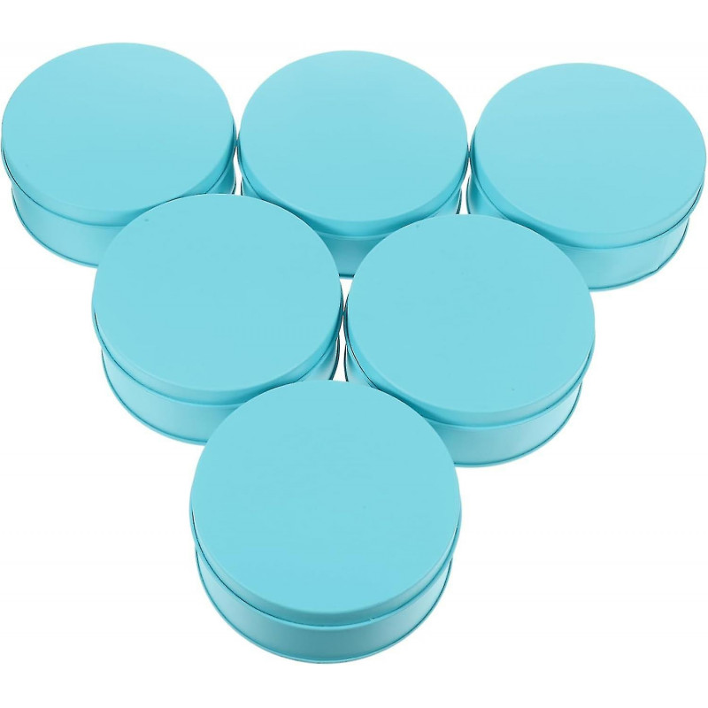Crackers Cookies Biscuits Tin with Lid - 6pcs Storage Jar Sugar Case Sweet Container