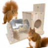 Squirrel Feeding Box Durable Food Container Wooden Squirrel Pet Food Storage Tools Squirrel Bird Feeder