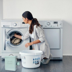 Boîte de rangement en métal avec couvercle et boîte de rangement à 3 poignées de lessive domestique avec boîte de [...]