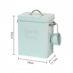 Boîte de rangement en métal avec couvercle et boîte de rangement à 3 poignées de lessive domestique avec boîte de [...]