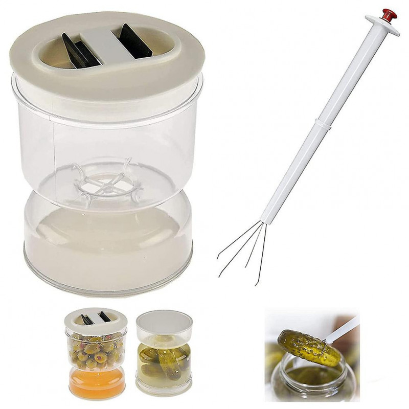 Pickle Hourglass Jar Transparent Pickle Flip Jar Pickle Container avec passoire pour le stockage hermétique des [...]