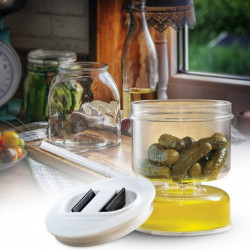 Pickle Hourglass Jar Transparent Pickle Flip Jar Pickle Container avec passoire pour le stockage hermétique des [...]