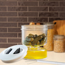 Pickle Hourglass Jar Transparent Pickle Flip Jar Pickle Container avec passoire pour le stockage hermétique des [...]