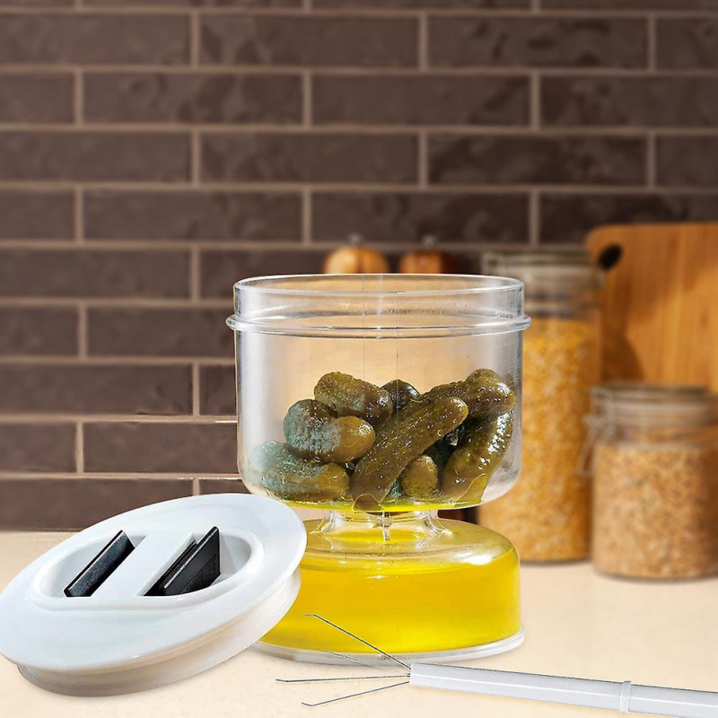 Pickle Hourglass Jar Transparent Pickle Flip Jar Pickle Container avec passoire pour le stockage hermétique des [...]