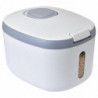 Rice Storage Bucket Food Sealed Dispenser With Measuring Cup Household Grey