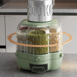 Cereal Container Clear Rotating Moisture Proof For Household Food Storage Green Cereal Container Clear Rotating Moisture Proof For Household Food Storage Green