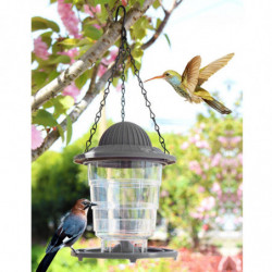 Foldable Bird Feeder Food Container W/hook Hanging For Yard Garden Gray Foldable Bird Feeder Food Container W/hook Hanging For Yard Garden Gray