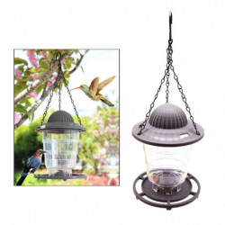 Foldable Bird Feeder Food Container W/hook Hanging For Yard Garden Gray Foldable Bird Feeder Food Container W/hook Hanging For Yard Garden Gray