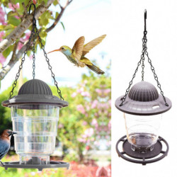 Foldable Bird Feeder Food Container W/hook Hanging For Yard Garden Gray Foldable Bird Feeder Food Container W/hook Hanging For Yard Garden Gray