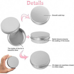 Boîtes de conserve en aluminium Petit pot rond, boîtes de baume en aluminium pour le stockage des pilules, petit [...]