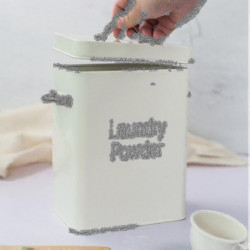 Seau de poudre à laver en métal Récipient de boîte de stockage de poudre à linge carré avec couvercle et étui à [...]