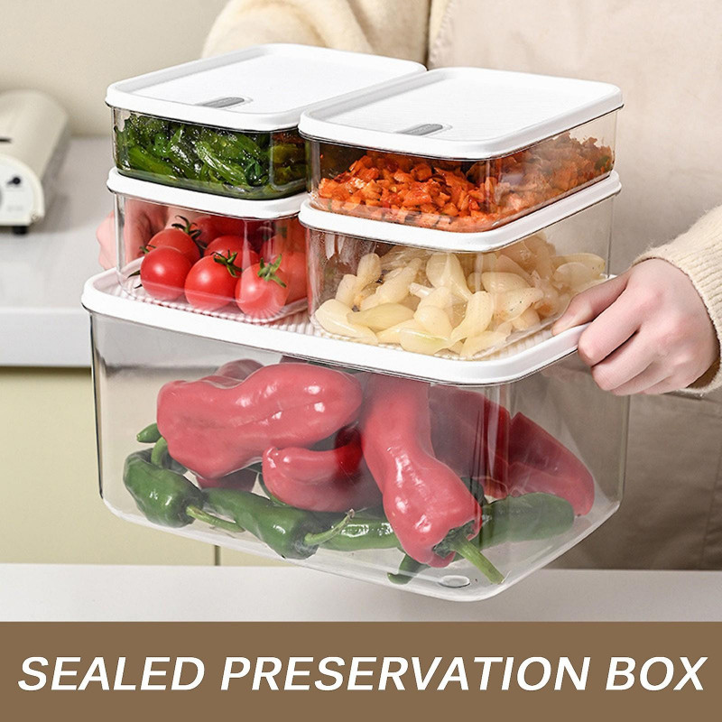 3Pcs Kitchen Refrigerator Sealed Fresh-Keeping Storage Box Frost Meat Packaging Box Vegetable Grain And [...]