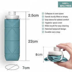 Silic Collapsible Travel With Lids, Graduated, Silic Collapsible Travel With Lids, Graduated,
