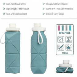 Silic Collapsible Travel With Lids, Graduated, Silic Collapsible Travel With Lids, Graduated,