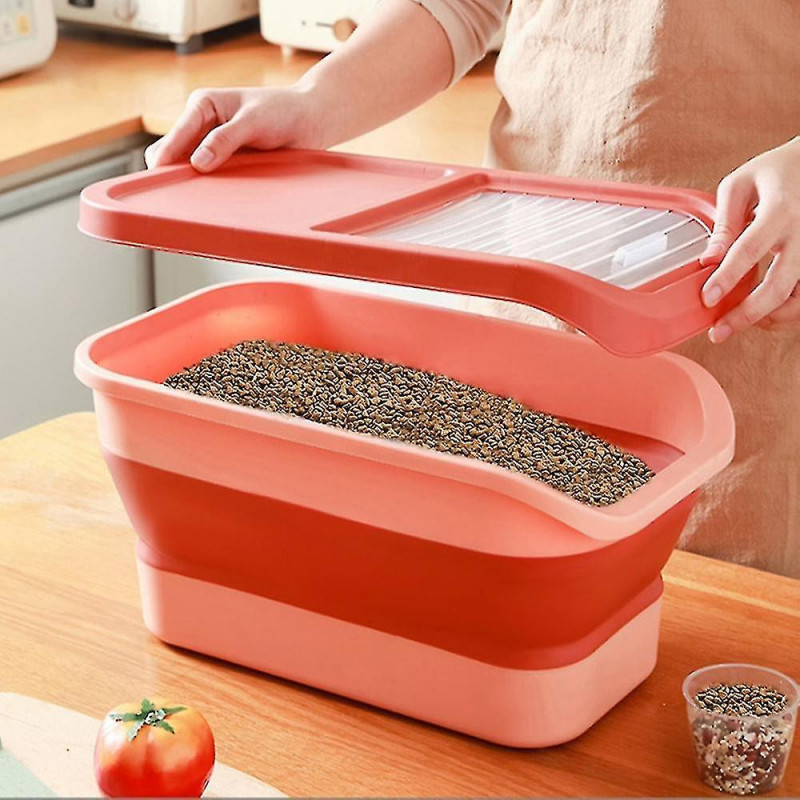 Collapsible Dog Food Stora Container Pet Food Container With Lids Tight Cat Food Containers Foldable Kit Rice Stora