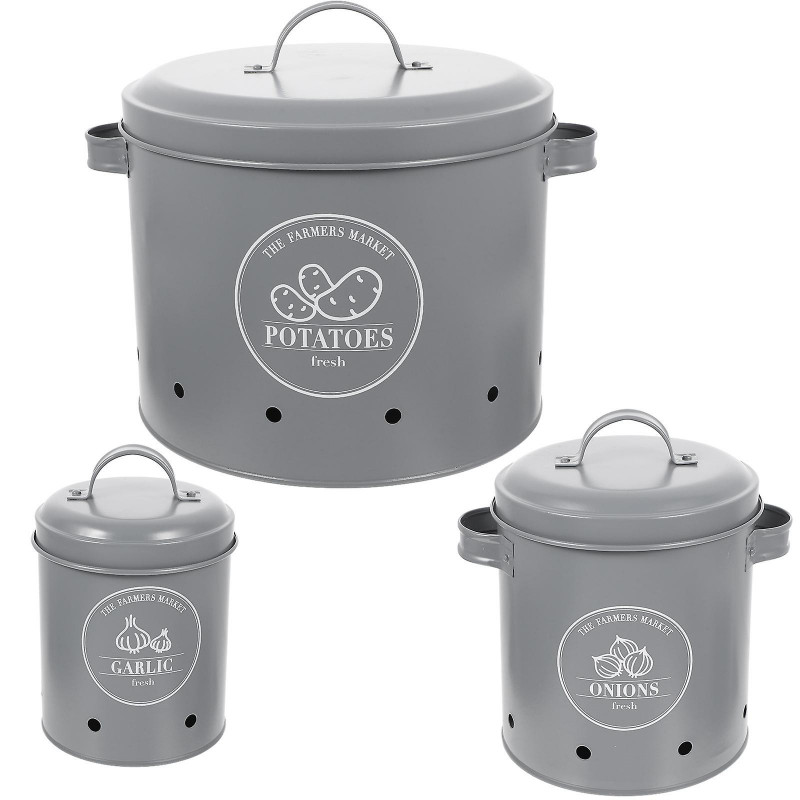 3pcs Household Onion Storage Buckets Food Storage Buckets Potato Containers