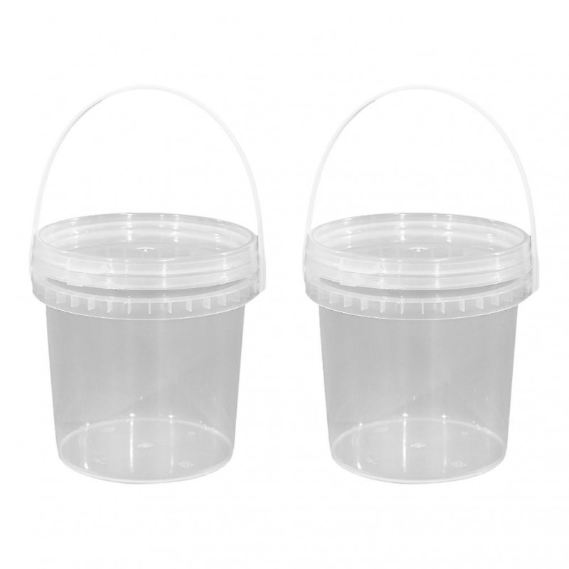 2pcs seau de stockage rond seau alimentaire portable seau de stockage de crème glacée seau avec poignée