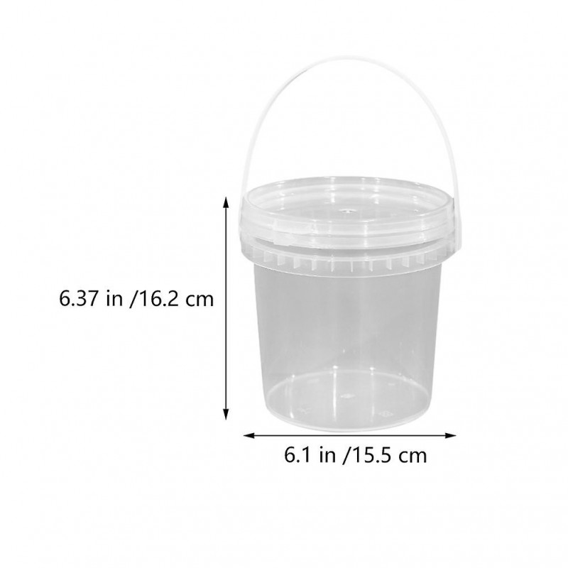 2pcs seau de stockage rond seau alimentaire portable seau de stockage de crème glacée seau avec poignée