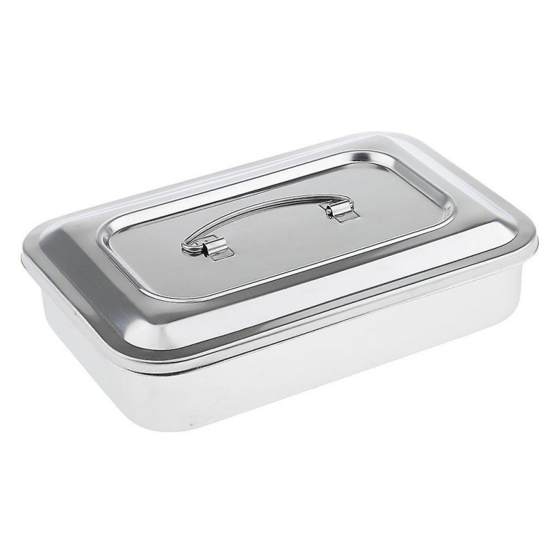 Stainless Steel Container Organizer Box Instrument Tray To Storage Box With Lid Tools Cans - 9 Inch