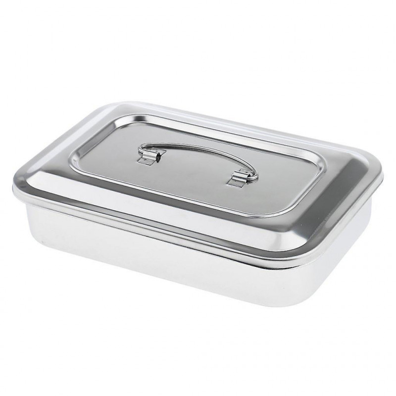 Stainless Steel Container Organizer Box Instrument Tray To Storage Box With Lid Tools Cans - 9 Inch