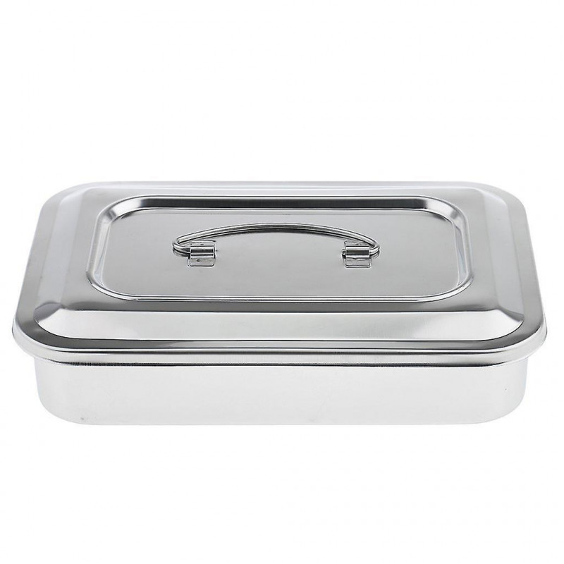 Stainless Steel Container Organizer Box Instrument Tray To Storage Box With Lid Tools Cans - 9 Inch