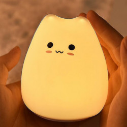 Cute Pet Pat Lamp - Single Piece, 90x102mm, ABS+Silicone Material, White WHBYV