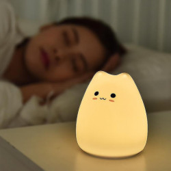 Cute Pet Pat Lamp - Single Piece, 90x102mm, ABS+Silicone Material, White WHBYV